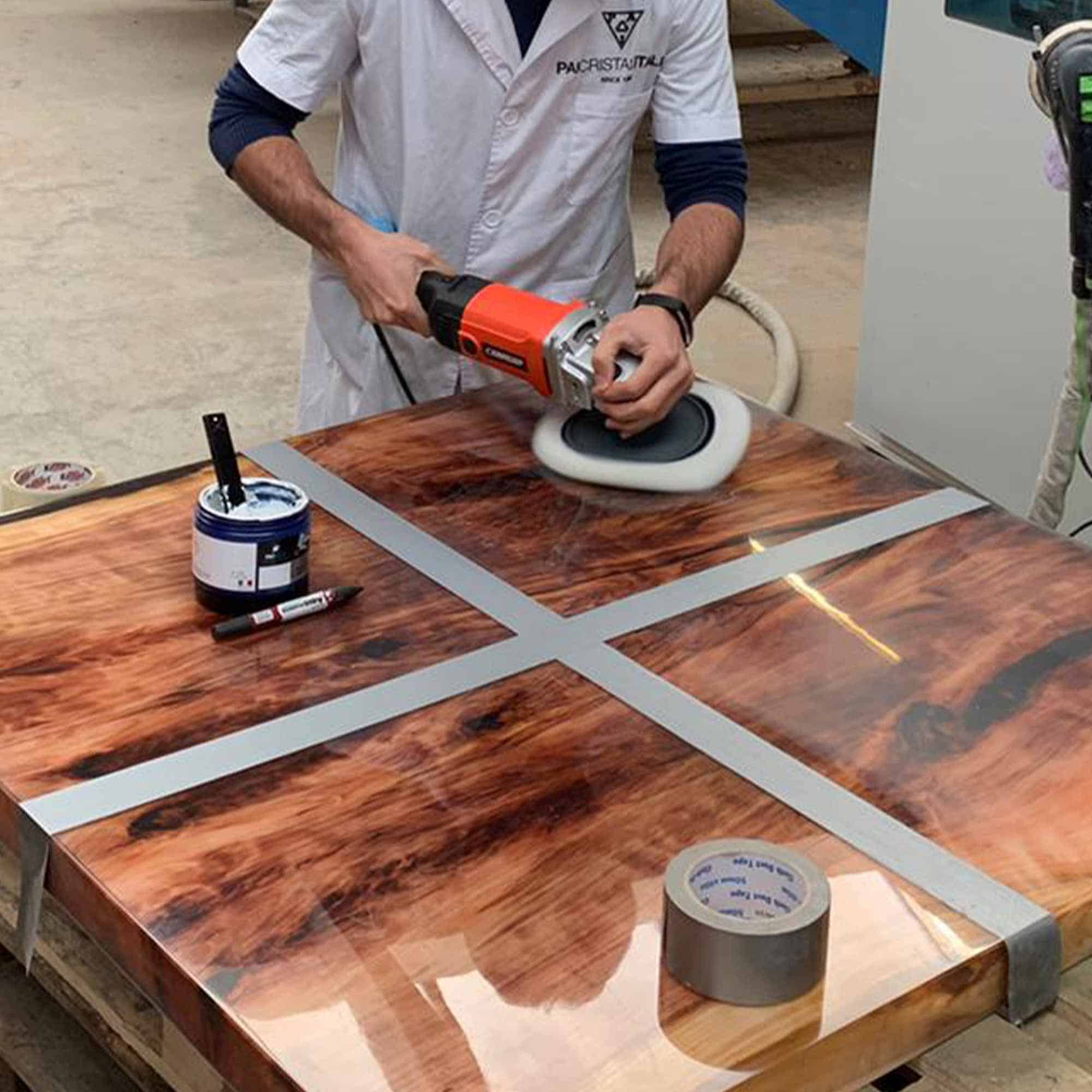 How to polish epoxy resin PAI Cristal