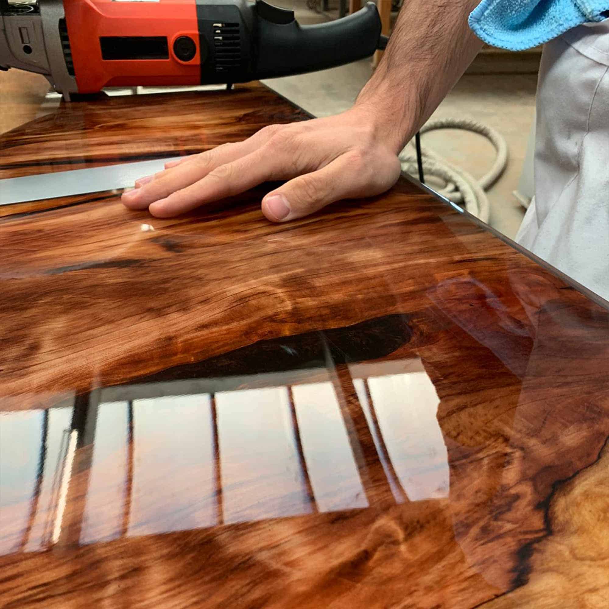 How to polish epoxy resin PAI Cristal