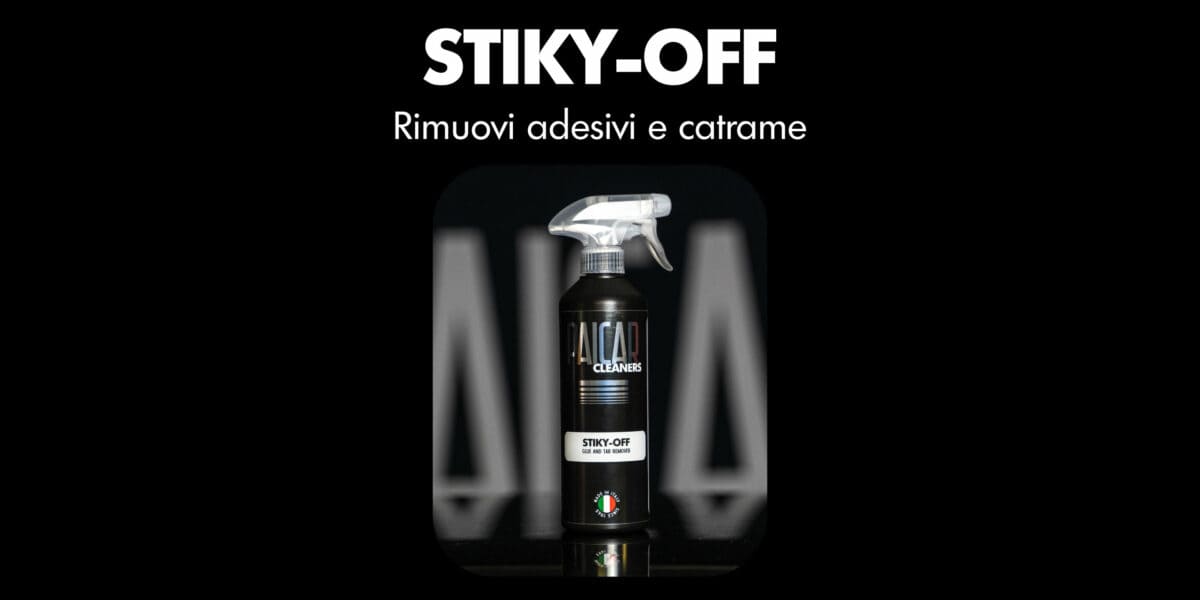 STIIKY-OFF è un detergente estremamente efficace nella rimozione dalla carrozzeria degli agenti contaminanti più ostinati